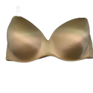 Cacique Beige Satin Underwire Padded Strapless Bra Size 44DDD